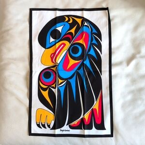 Cotton Kitchen Eagle Indigenous Design by Angela Kimble, Coast Salish